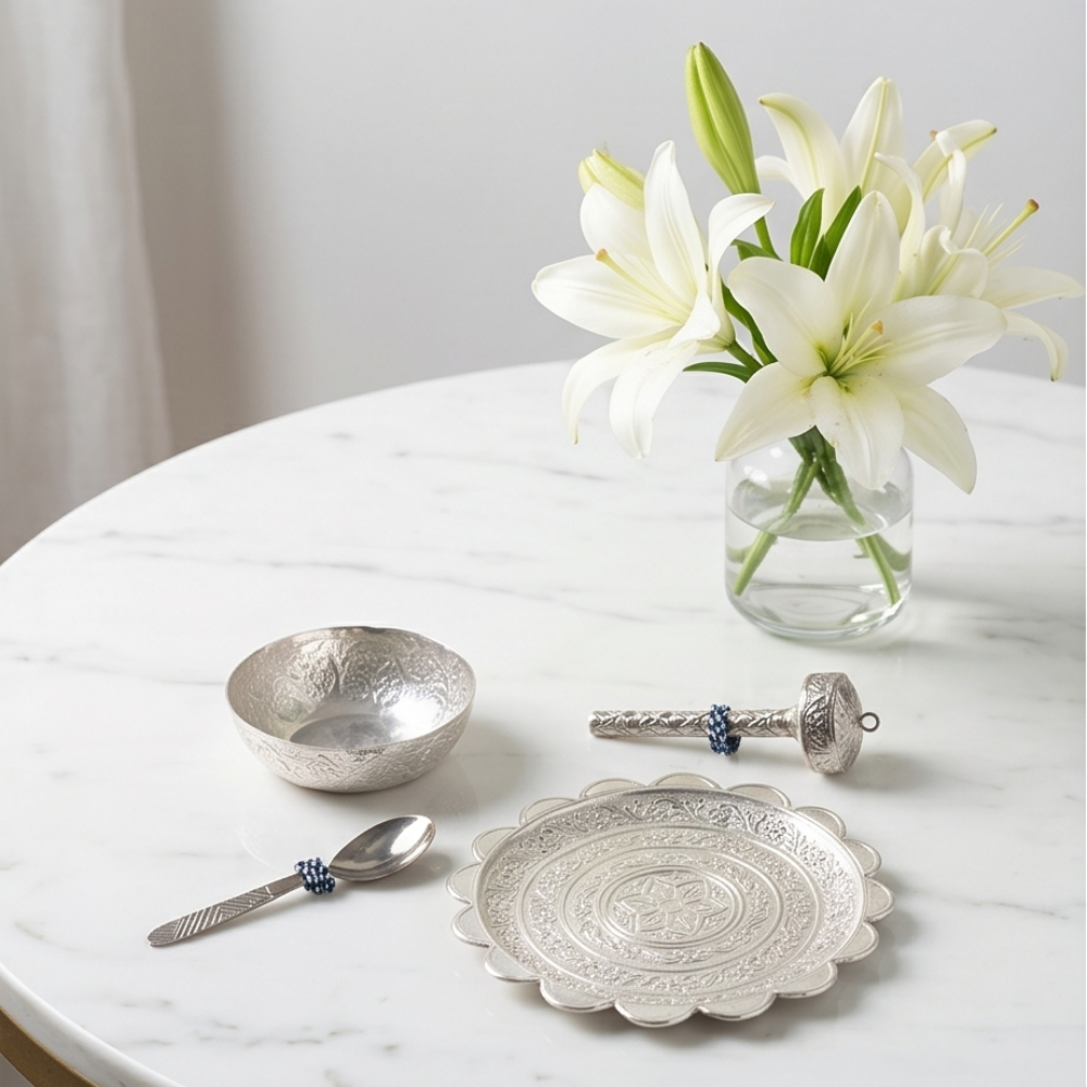 Luxe Sterling-Finish Keepsake Set