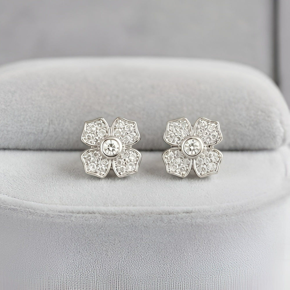 Flora Silver Studs