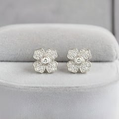 Flora Silver Studs