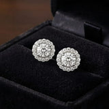 Classic floral halo bridal stud design
