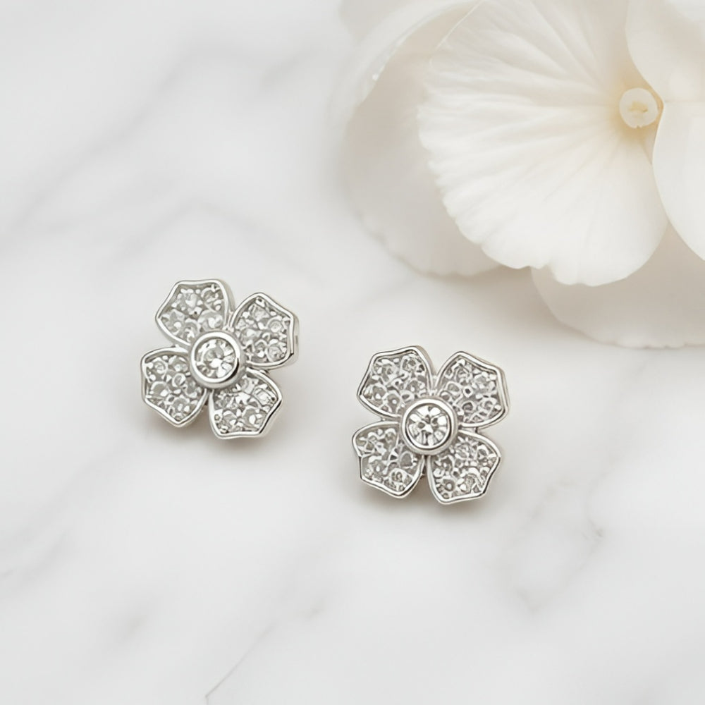 Flora Silver Studs