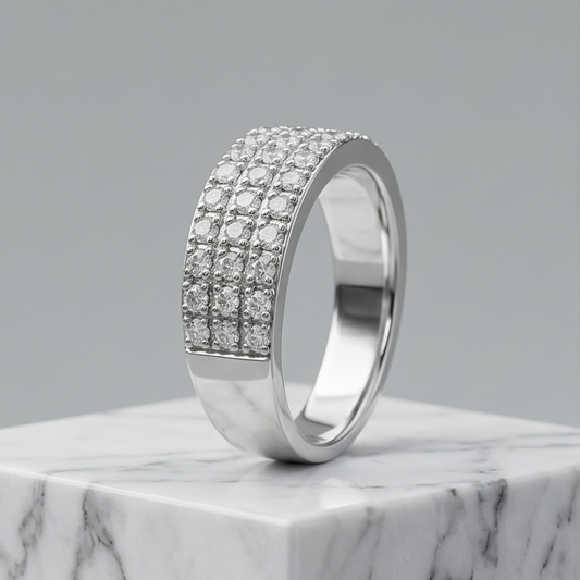 Triple Row Pave Band