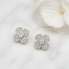 Flora Silver Studs