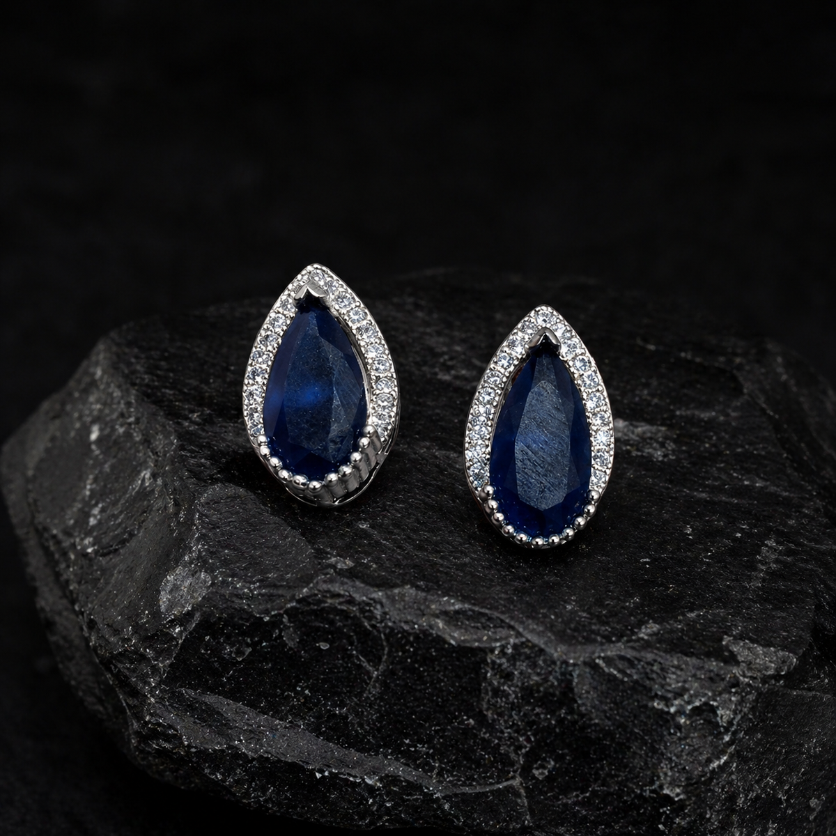 Royal Blue Halo Studs