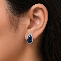 Royal Blue Halo Studs