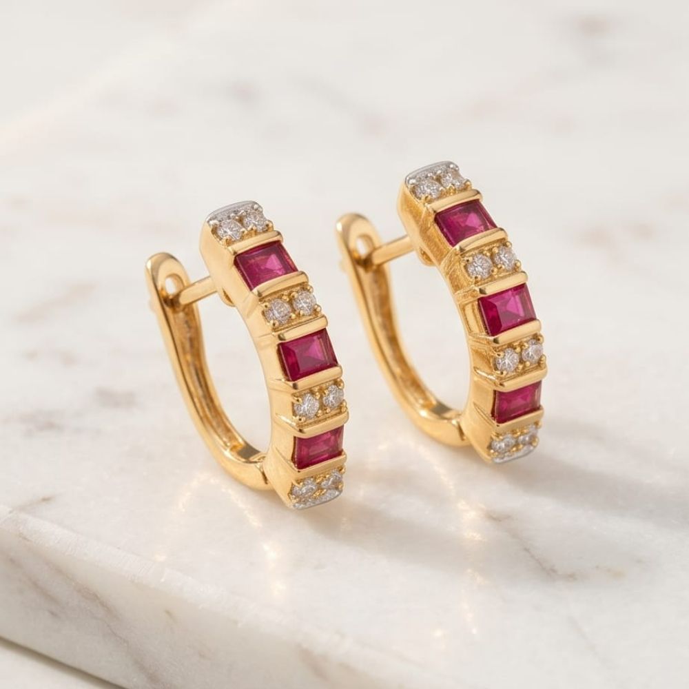 Imperial Red Pave studs