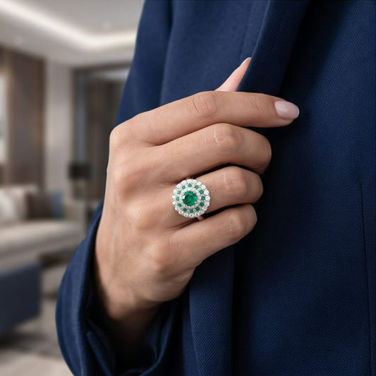 Crystal Blossom Statement Ring