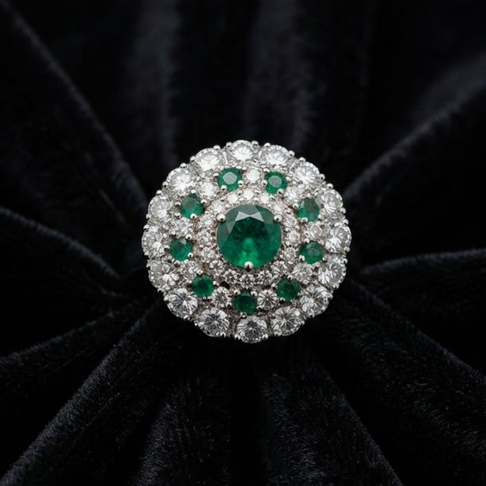 Crystal Blossom Statement Ring