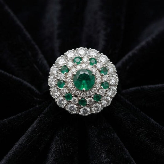 Crystal Blossom Statement Ring