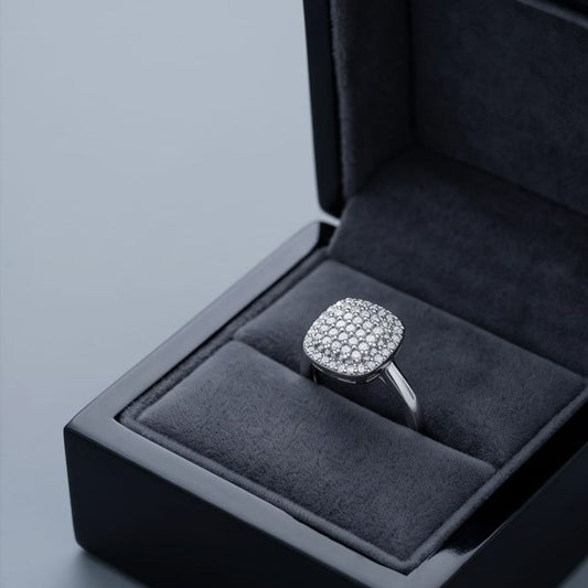 Cushion-Cut Pave Statement Ring