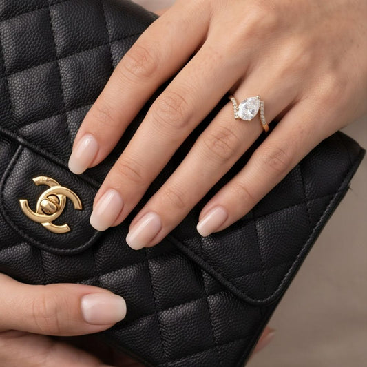 Aura Teardrop Gold Ring