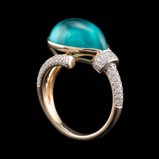 Aquamarine Twist Ring