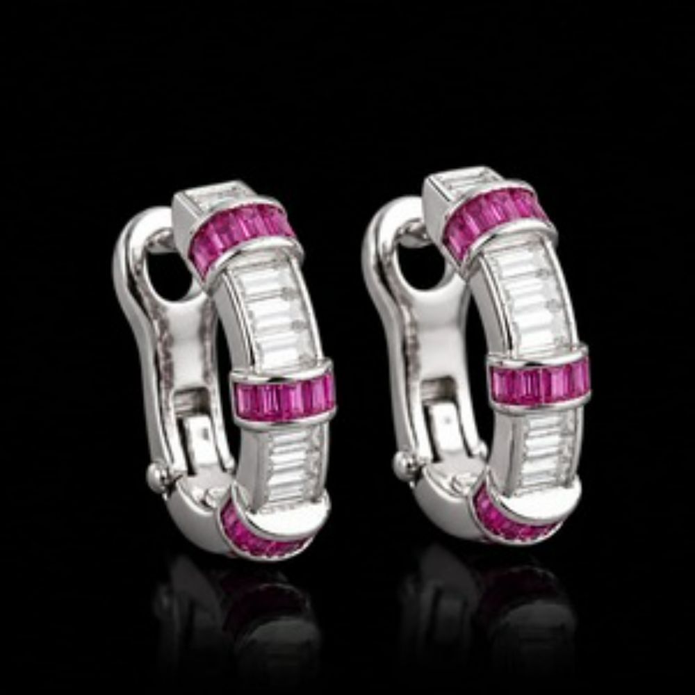 Crimson Glow Hoop Earrings