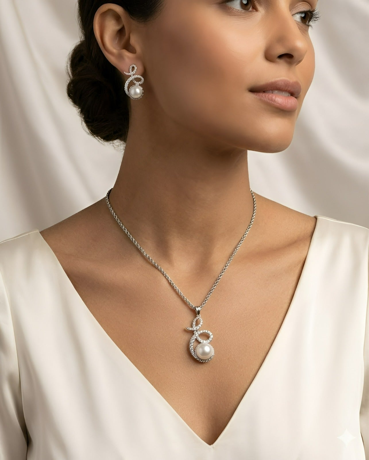 Luna Wave Pendant & Earrings